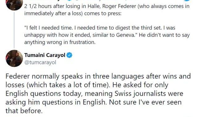 九游体育官网-费德勒赛后两个半小时才开发布会  罕见仅限英语